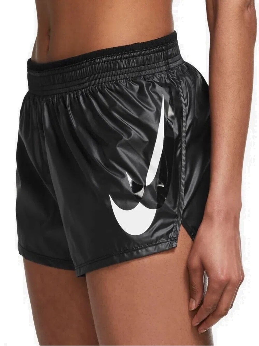 Nike Dri Fit Shiny Swoosh Lined Shorts